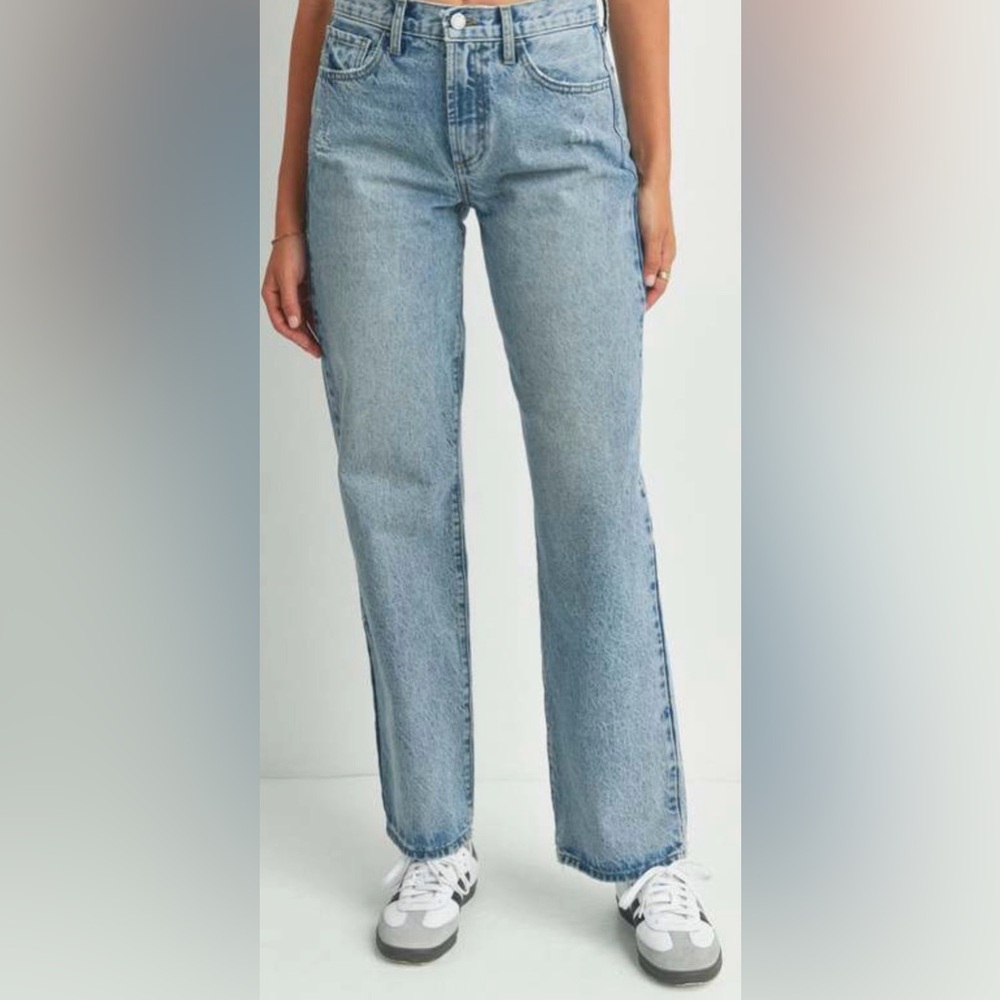 JBD- Just Black Denim- Punch Waist Straight Leg Blue Women's Jeans